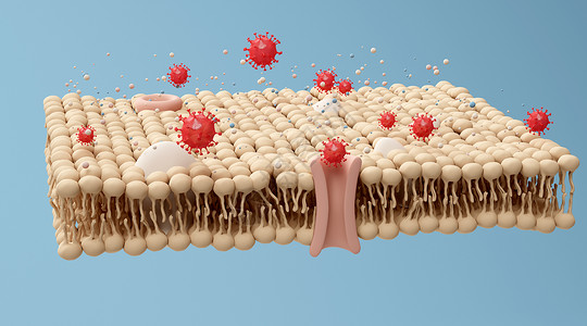 血清素受体3D脂肪蛋白质细菌场景设计图片