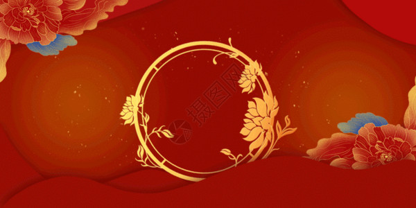 中式花卉红色中国风背景gif动图高清图片