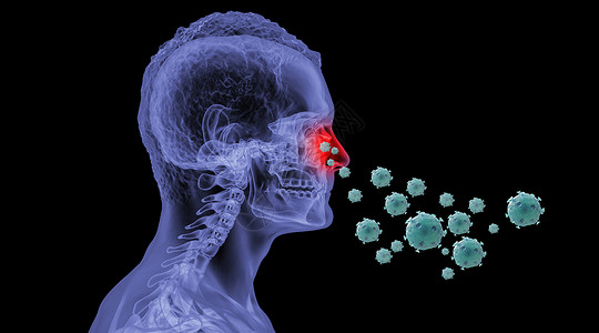 鼻炎喷剂人体鼻炎场景设计图片