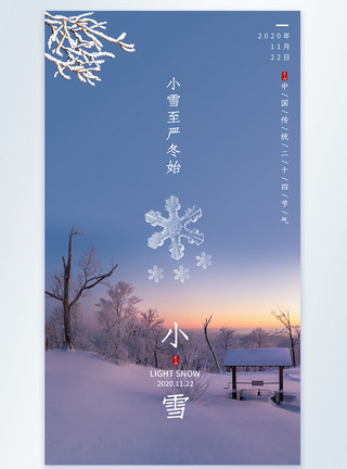 冰花小雪节气摄影图海报模板