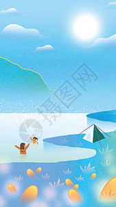 山水夏天手机壁纸背景图片