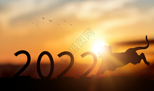 牛气年2022新年背景设计图片
