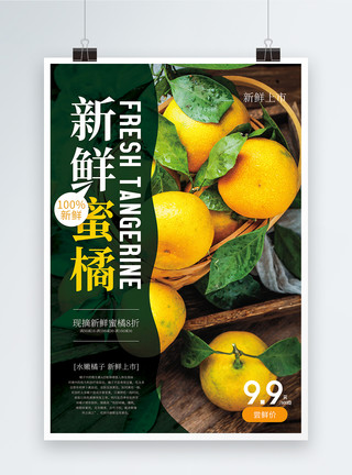黄岩蜜桔新鲜蜜桔水果促销海报模板