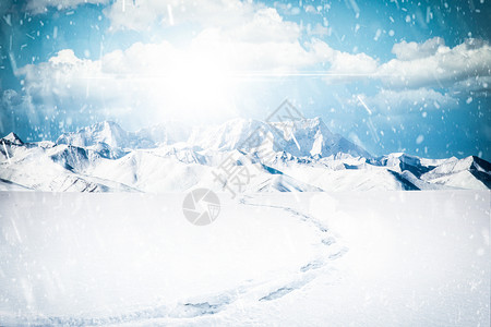 冬日滑雪冬季雪景设计图片