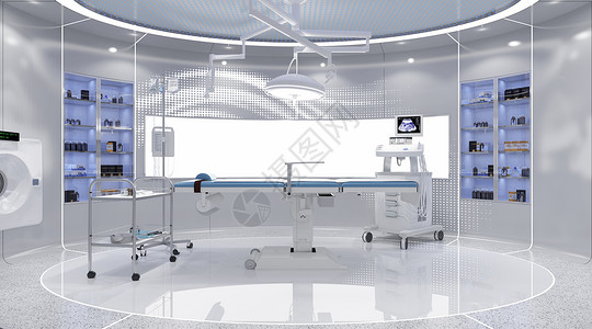 手术室场景科技监护仪高清图片