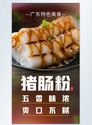 卷粉阳江猪肠粉美食摄影图海报模板