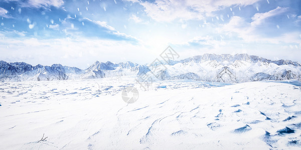 松花湖滑雪场冬季雪景设计图片