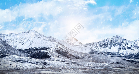 冬天雪山背景图片