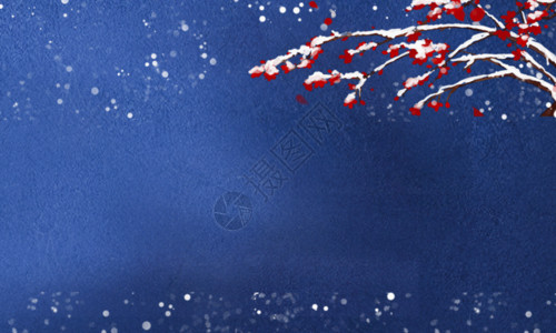 立冬时节霜花多蓝色唯美立冬传统二十四节气海报GIF高清图片