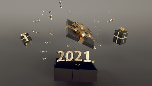 黑金数字2021场景背景图片