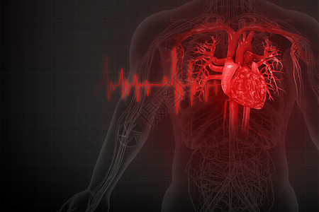 医疗心电图人体心脏疾病设计图片