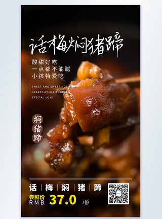 九制话梅话梅焖猪蹄美食摄影图海报模板