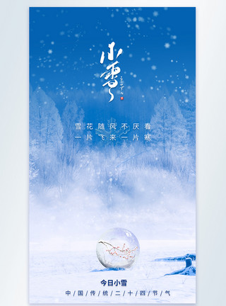 秋末初冬小雪节日节气二十四节气摄影图海报模板