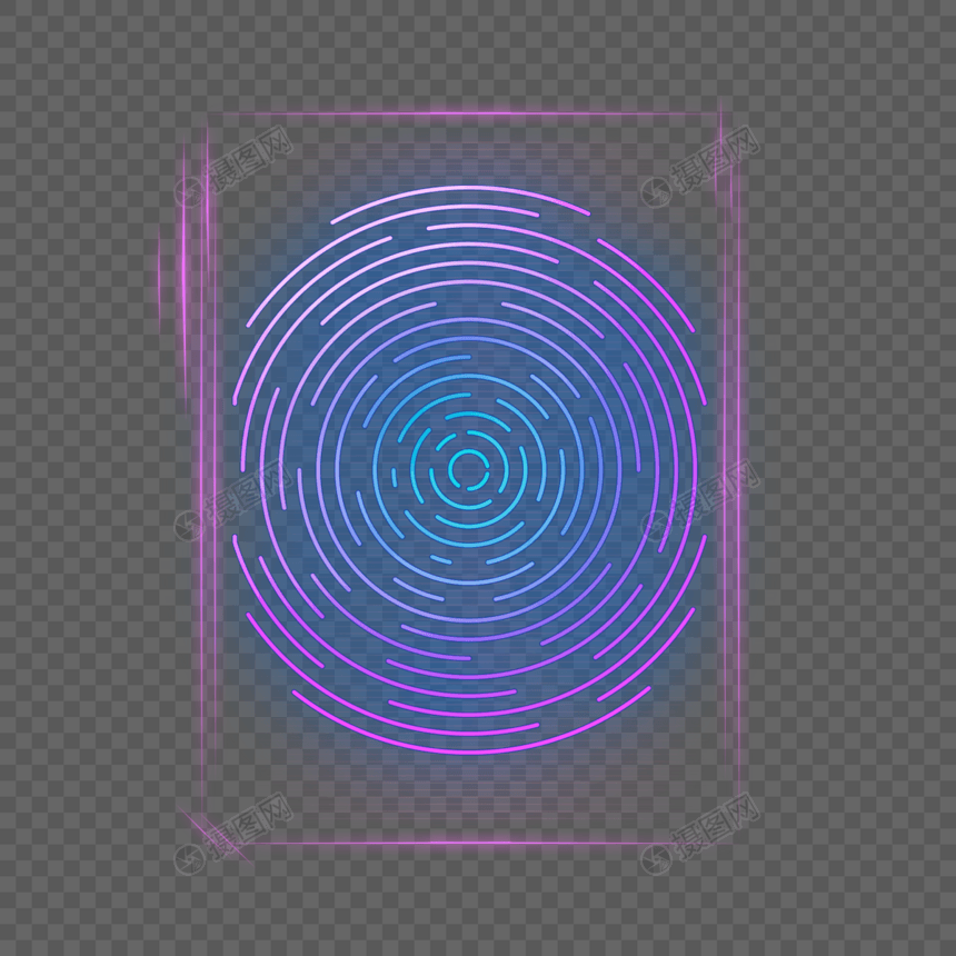 紫色科技感指纹图片