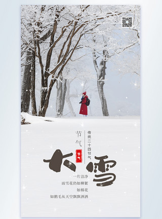 冬季文字大雪节气摄影图海报设计模板