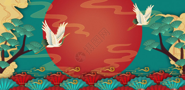 古典红色花纹国潮风GIF高清图片