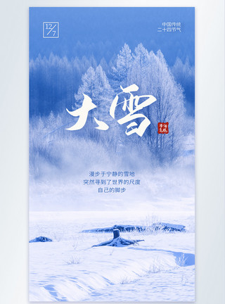 冰雪摄影大雪传统节气摄影图海报模板
