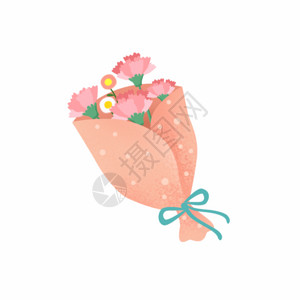 粉色花束一束康乃馨感恩GIF高清图片
