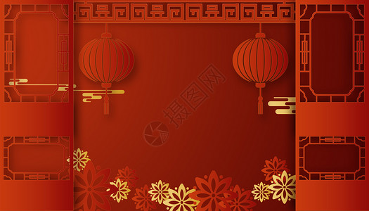 中国屏风喜庆中式背景设计图片