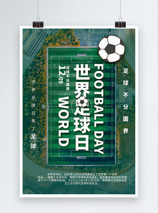 足球场俯瞰国际足球日海报模板