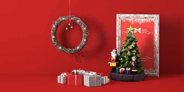 C4D小装饰圣诞节场景设计图片
