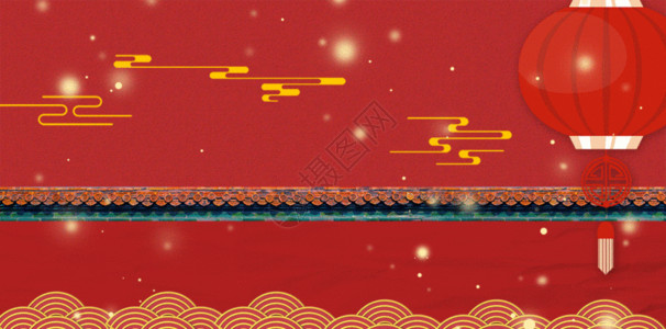 红色建筑光效新年喜庆背景gif动图高清图片