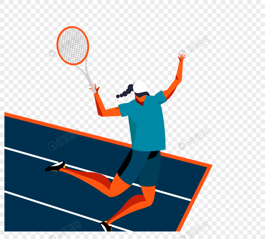 手绘卡通网球运动图片