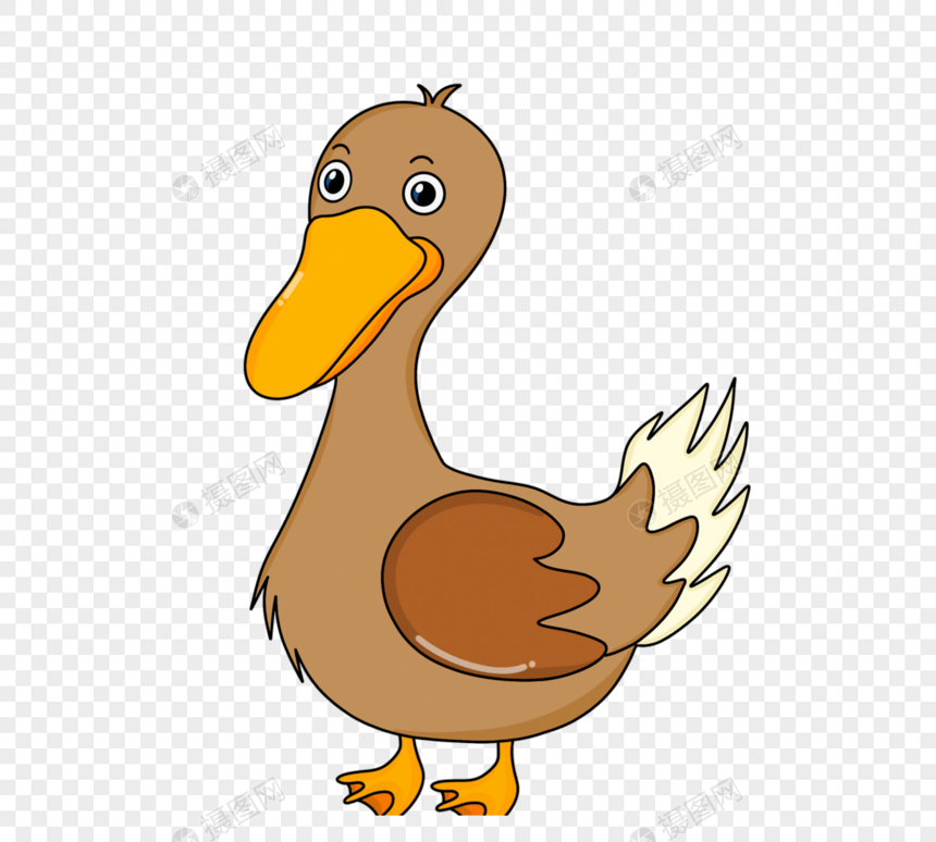 卡通手绘棕色鸭子图片