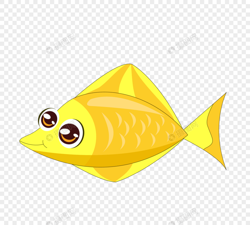 黄色鱼卡通鱼图片