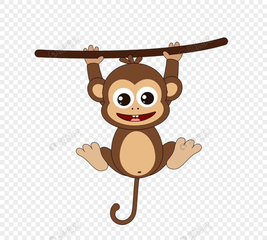 可爱矢量卡通玩耍猴子monkey图片