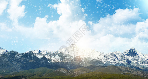 风雪素材冬天雪山背景设计图片