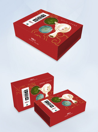 红色茶红色大气中国风铁观音包装盒模板