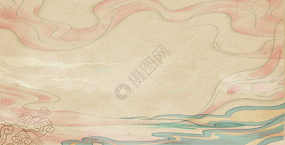 中式窗口国风祥云背景设计图片
