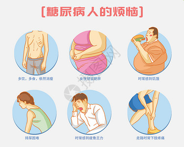 黑白糖糖尿病人插画