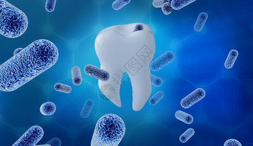 牙齿细菌场景图片