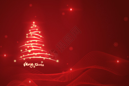 喜庆红色海报创意圣诞树GIF高清图片