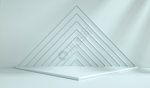 三角形立体简约几何3D展台设计图片