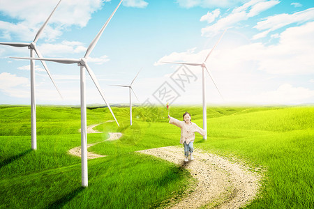 绿色儿童拉杆箱新能源环保概念设计图片