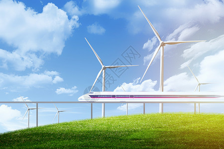 风车天空新能源设计图片