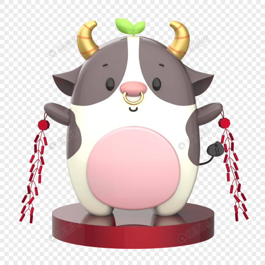 Rhino建模牛年形象图片