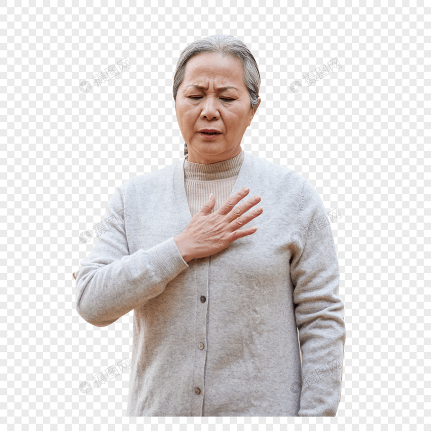 老年人老奶奶胸口疼痛图片