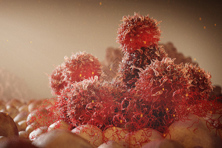 粒子三维帘布C4D癌细胞场景设计图片
