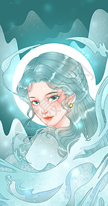 雪仙子大寒冰雪精灵手机壁纸插画插画