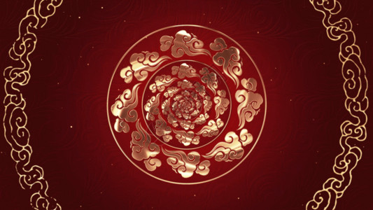 古典红色花纹鎏金中国风穿梭背景GIF高清图片