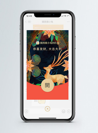 华丽花纹敦煌壁画古典中国风微信红包封面模板