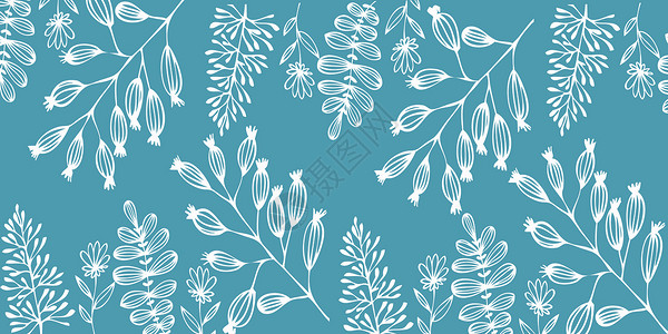 蓝色植物底纹春天底纹设计图片