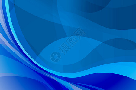 波形曲线抽象蓝色背景设计图片