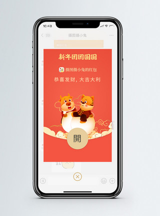 喜庆宣传新年团团圆圆微信红包封面模板