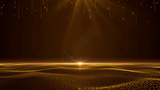 明亮地大气金色粒子晚会颁奖演出背景GIF高清图片