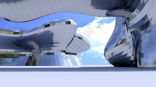 抽象建筑设计抽象几何建筑场景设计图片